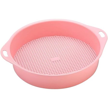 Runde plast jordsigte, have sigte, sandsigte, haveartikler, såning, dyrkningsværktøj med armlæn, pink, til børn, voksne, hjem, plæne