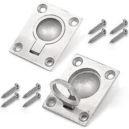 2 kpl Ruostumattomasta Teräksestä Valmistettuja Uppoavia Rengasvetokahvoja Huonekalujen Kaappeihin Piilotettuja Uppoavia Nostokahvoja Veneen 
