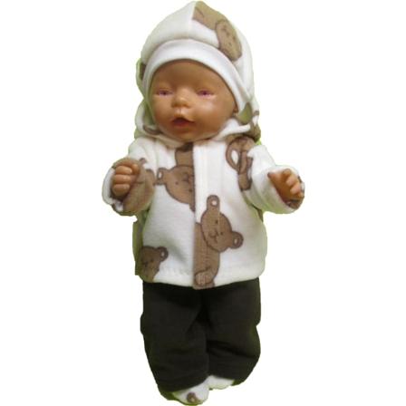 Vinterklädd I Nallemönstrad/brun Fleece Till Baby Born Nallemönstrad/brun