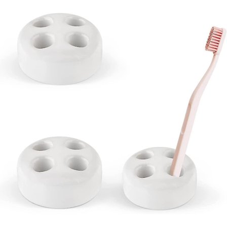 2 kpl keraaminen hammasharjateline 4 reikää, pari perhe pyöreä hammasharja