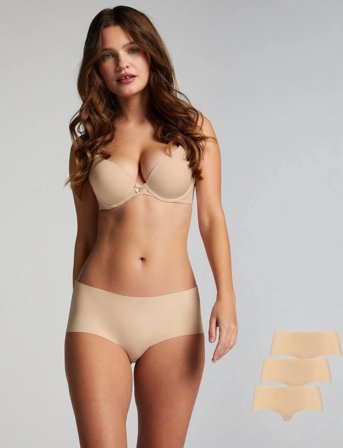 Hunkemöller 3-Pack Invisible Shorts - Beige - S