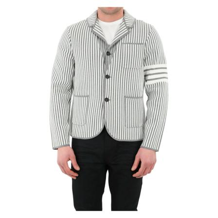 Thom Browne Jacket Mkj080A , Grijs , Heren , Maat: L