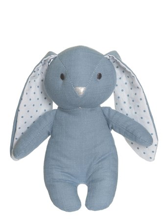 Teddykompaniet Elina, Rabbit In Cotton And Linen Fabric, Blue - Blue - H:20CM