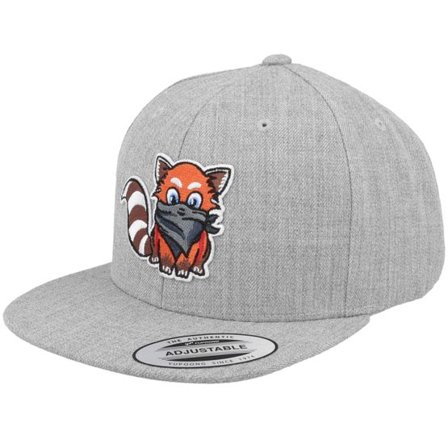 Kiddo Cap - Grå snapback Keps - Kids Hatsie The Red Panda Heather Grey Snapback @ Hatstore