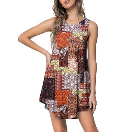 Dam Tank Sundress Vest T Shirt Klänning