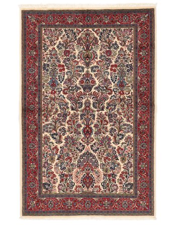 Sarough Fine Tæppe Håndknyttet 132X205 Brun/Mørkerød Persien/Iran