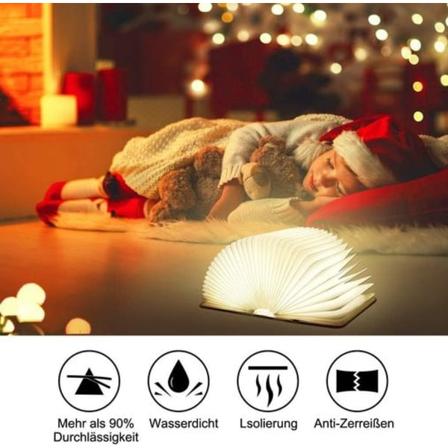 LED-kirjalampun, 8 väritilaa kirjalampun, puinen taittuva kirjalampun, USB