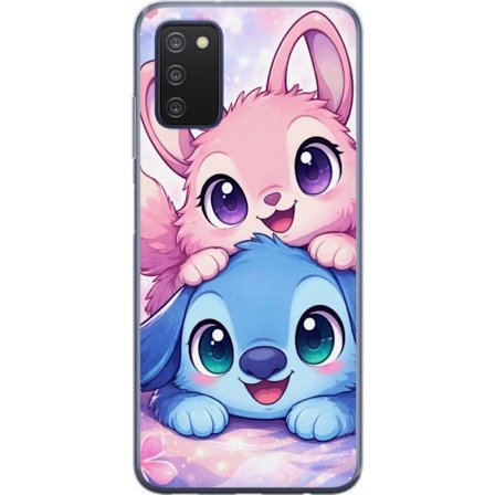 Kompatibel Mobilcover til Samsung Samsung Galaxy A03s Sød kawaii illustration med pink og blå fantasidyr, store øjne og bløde farver perfekt til b