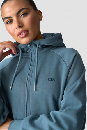 ICANIWILL - Everyday Zip Hoodie Wmn Steel Blue - Naiset - Treenivaatteet ICIW:ltä
