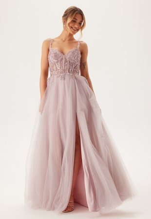 Christian Koehlert Glittering tulle evening dress with lacing Lavender Snow Vaatteet