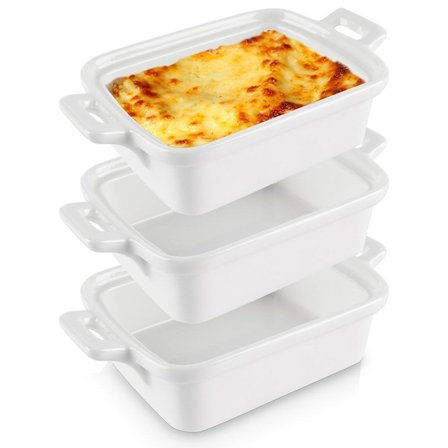 Hvide porcelæns bageskåle 160 ml 3 stk.