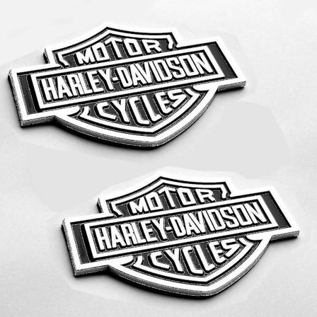 2x Oem Harley Davidson bränsletank krom emblem - 3d logotypersättningsmärken