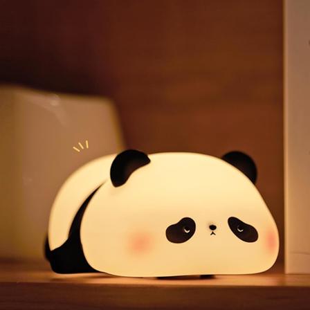 Panda-yövalo lapsille, silikoninen yövalo kosketusanturilla, söpö panda-lamppu lastenhuoneeseen 30 minuutin ajastintoiminnolla, himmennettävä, 