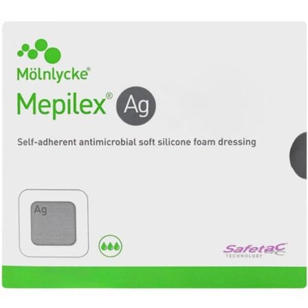 Mepilex Ag skumbandasje med sølv 15x15cm 5 stk