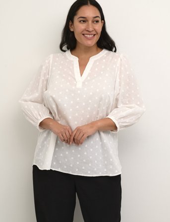 Kaffe Curve Kcjolana Blouse - White - 46