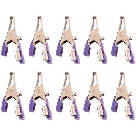 10 stk. Genanvendelige EKG/EKG Alligator Clip Elektroder til Dyr, Kæledyr, Hunde, Katte og Veterinær, Brugt