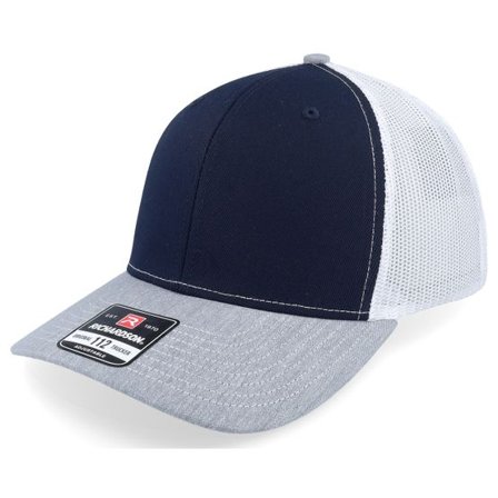 Richardson - Blå trucker Keps - 112 Tri Navy/White/Heather Grey Trucker @ Hatstore