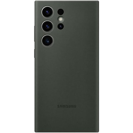 Passer for Samsung Galaxy S23 Ultra silikondeksel, behagelig følelse, anti-fall mørkegrønn