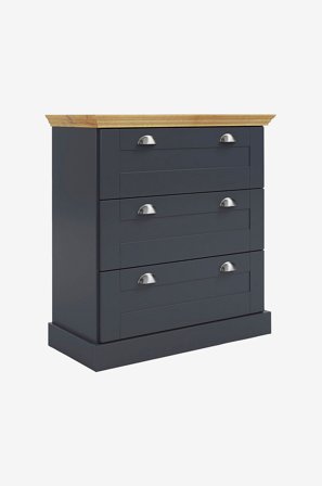 Loft24 - Motala lipasto, 3 laatikkoa - Harmaa - Kaapit - - Homeroom