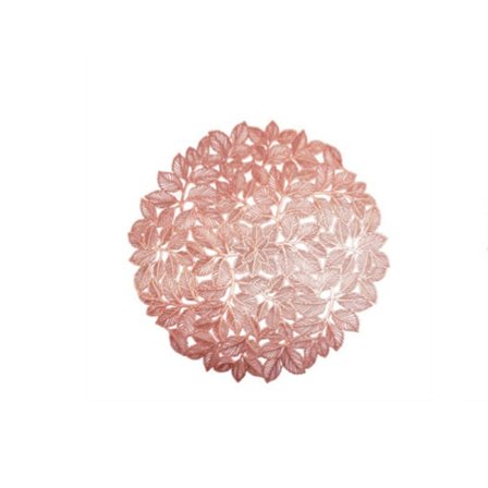 Sæt med 6 Dækkeservietter Elegant Blad Design PinkGold