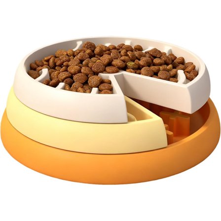 3-tasoinen interaktiivinen hitaasti syöttävä kulho - Palapelisyöttölaite kissoille ja koirille ehkäisemään turvotusta, henkistä stimulaatiota pienille