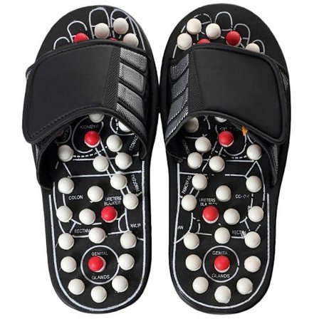 Massage-slippers / Zoneterapi Slippers - Masserer fødderne Sort M