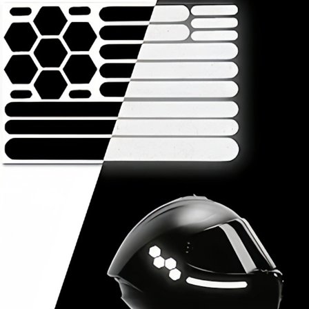 Kypärän heijastavat tarrat 2 kpl - musta PET korkeavivahteinen heijastava tarra