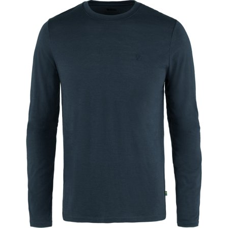 Fjällräven Abisko Wool LS XL - Miehet - Dark Navy/Sininen - T-paidat ja topit