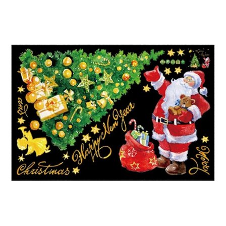 Julepynt Klistermærke Butiksvindue Glas Vindue Klistermærke Juletræ Julemand