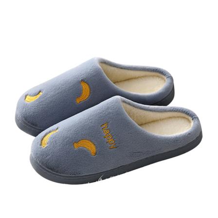 Unisex Flat Fuzzy Tofflor Slip On House Skor