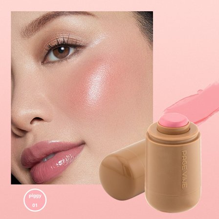 Pocket Blush Stick med sex färger - Läpp- och kindrouge, vattenlätt stick, highlighter, ger naturlig lyster, vattenlätt hud