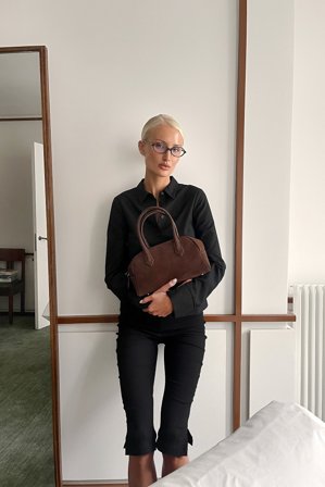 Lovisa Worge x NA-KD Side Slit Capri Pants - Skinny bukser - Sort - EU 40
