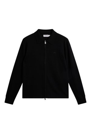J.Lindeberg - Kaleb Merino Zip Cardigan - Svart - Man - M