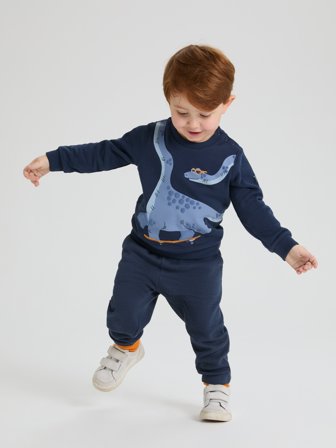 Polarn O. Pyret - Long-sleeve top with dinosaur print - 92 - Childrenswear - blue