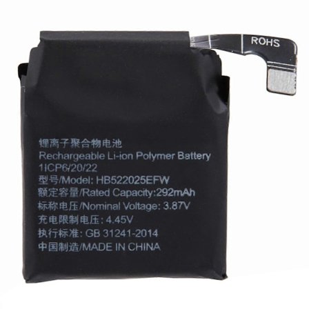Til Huawei Watch GT 3 42mm 3.87V 292mAh Li-Ion Polymer Batteri Samling Del (Kode: HB522025EFW)
