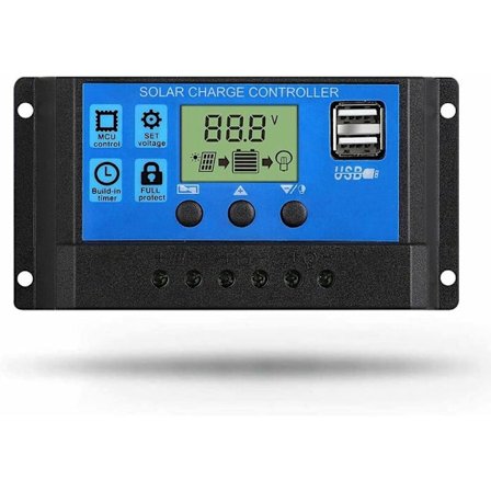 Solcelle-laderegulator, 40A 12V/24V Automatisk parameterjusterbar LCD-skærm (40A)