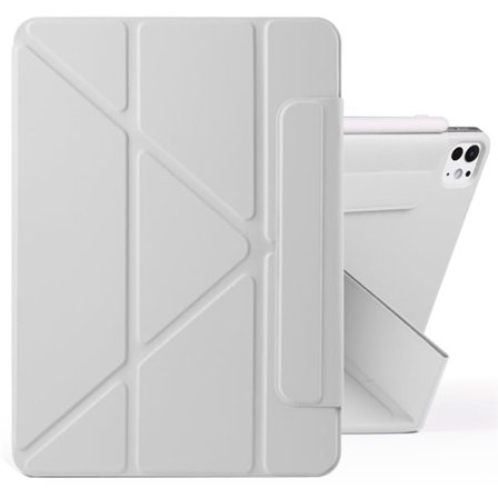 Kunstlærveske med stativ og magneter til iPad Pro 11 2024 - Grå