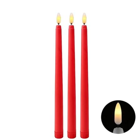 6 st Långa LED-ljus Flamlösa Ljusljus RÖDA Red