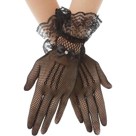 Korte blondehandsker til kvinder - Vintage blonderhandsker - 1930'er opera-handsker