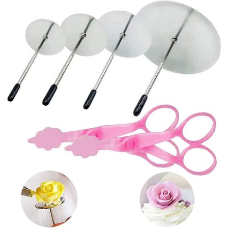 Kake Blomsternål Blomsterløfter For Dekorering, bakeverktøy i rustfritt stål for glasurblomsterdekorasjon