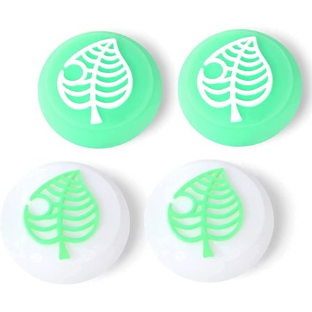 Sødt tommelfingergrebshætter (grønt blad) til Nintendo Switch/Switch Lit