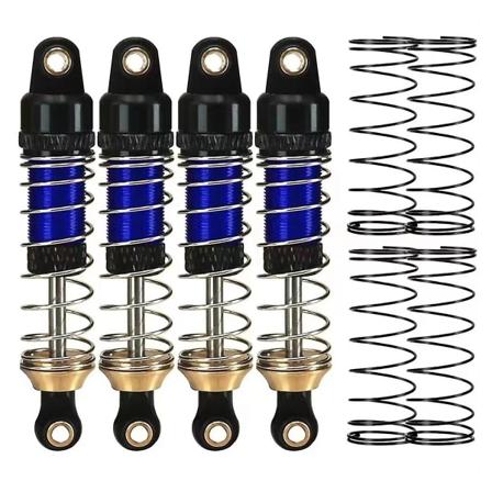 4 stk RC Aluminium For- og Bakdempere for 1/18 4WD Trx4m Oppgraderingsdeler, blå