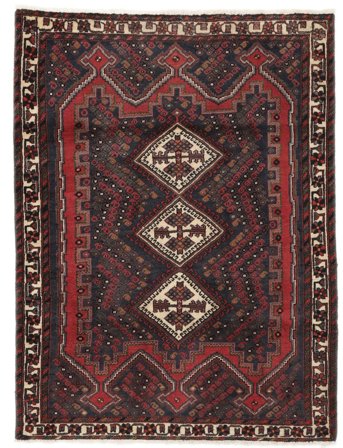 Handgeknüpft Persischer Afshar Teppich 123X163 Schwarz/Dunkelrot