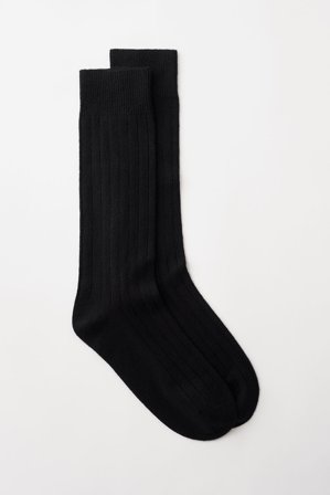 Soft Goat - Ribbed Socks - Cashmere socks baby - 39-41 - Black