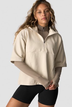 ICANIWILL - Mirage Mid Sleeve Hoodie Wmn Light Beige - Damer - Træningstøj fra ICIW