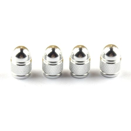 Bilventilkåpa Elastisk Aluminiumlegering Ventil Auto Kåpa Ventil 5 (Silver)