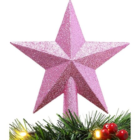 20cm Glitter Trætopstjerne Dekoration – Juletræstop