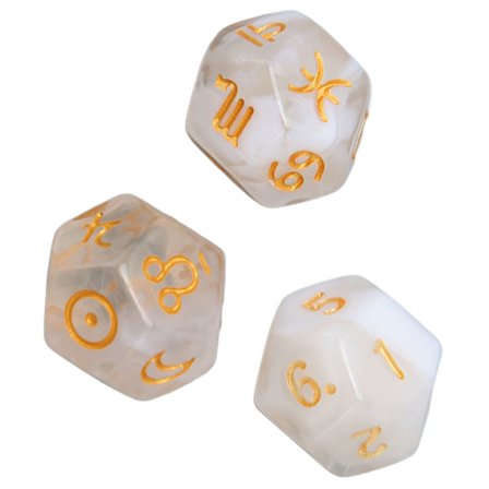 9 stk. Polyhedral Terningesæt Vandtæt Plast Letvægts Bærbare Bordspil Terninger til Rejser Picnic Hvid