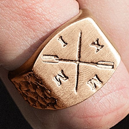Rose Gold-Tone Titus Ring for Men - Signet rings