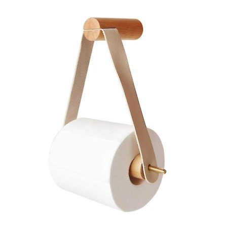 Toalettrullholder i tre, veggmontert for bad